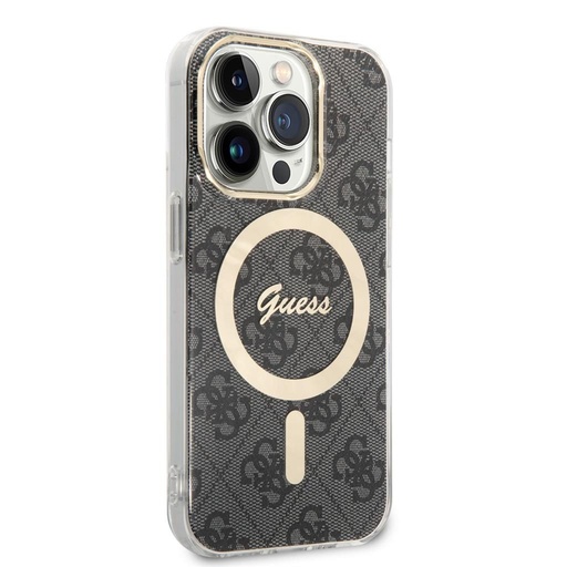 Apple iPhone 15 Pro Guess IML 4G MagSafe tok (Fekete) - GUHMP15LH4STK