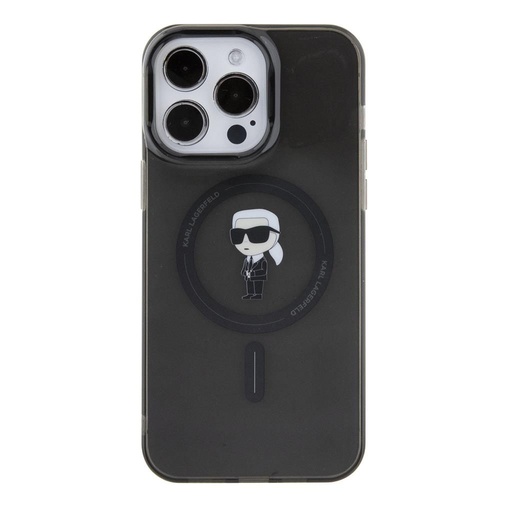Apple iPhone 15 Pro Max Karl Lagerfeld IML Ikonik MagSafe tok (Fekete) – KLHMP15XHFCKNOK