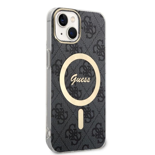 Apple iPhone 15 Guess IML 4G MagSafe tok (Fekete) - GUHMP15SH4STK