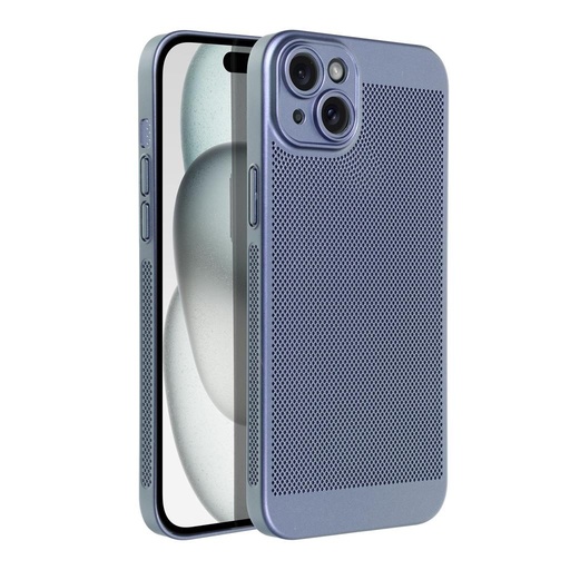 Apple iPhone 15 Plus Breezy lyukacsos műanyag hátlap tok (Kék)