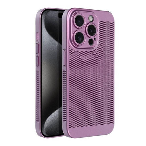 Apple iPhone 15 Pro Breezy lyukacsos műanyag hátlap tok (Lila)