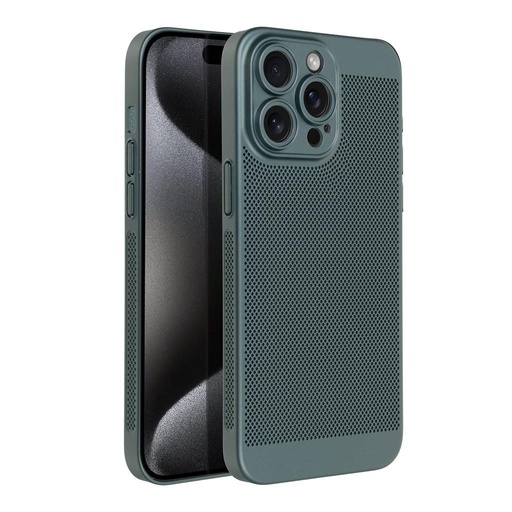 Apple iPhone 15 Pro Max Breezy lyukacsos műanyag hátlap tok (Zöld)