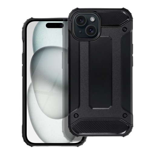 Apple iPhone 15 armor ütésálló hátlap tok fekete (Fekete)