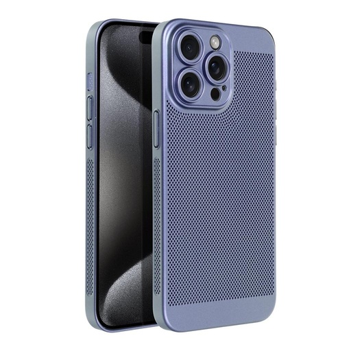 Apple iPhone 15 Pro Max Breezy lyukacsos műanyag hátlap tok (Kék)