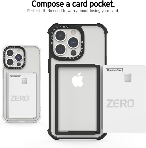 Apple iPhone 12 Pro Max MOLAN CANO HN7 strapabíró hátlap tok kártyatartóval (Fekete)