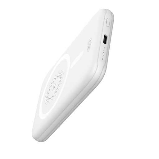 XO PR153 power bank 5000 mAh (Fehér) – mágneses, vezeték nélküli gyorstöltés 15W, PD 20W