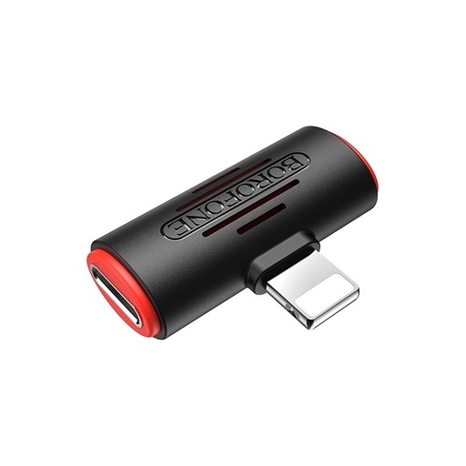 Borofone BV6 lightning elosztó (lightning audio+lightning töltő port), fekete