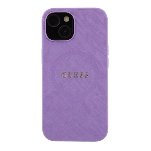Apple iPhone 15 Plus Guess PU Saffiano MagSafe tok (Lila) - GUHMP15MPSAHMCU