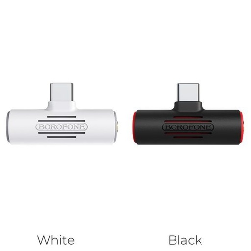 Borofone BV8 type-c elosztó (type-c töltő port+3,5mm jack aljzat), fekete