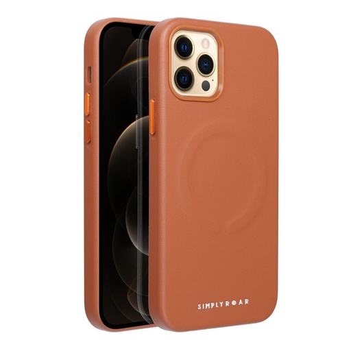 Apple iPhone 12 Pro Roar Leather magsafe hátlap tok (Barna)