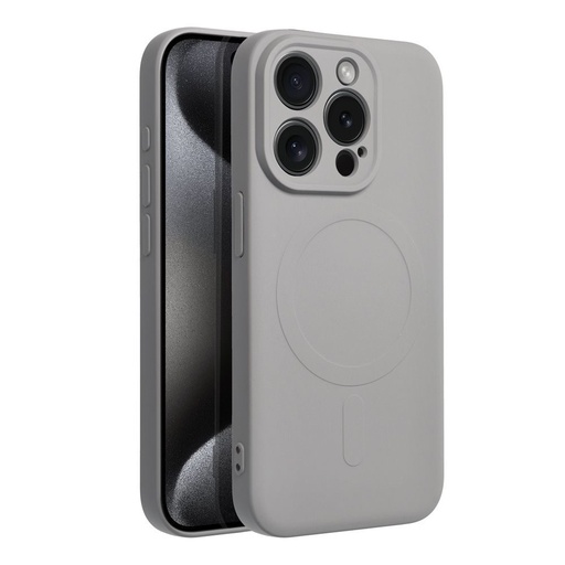 Apple iPhone 15 Pro Silicone mag cover magsafe hátlap tok (Titánium szürke)