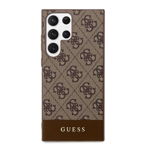 Samsung Galaxy S24 Ultra Guess PU 4G Stripe tok (Barna) - GUHCS24LG4GLBR
