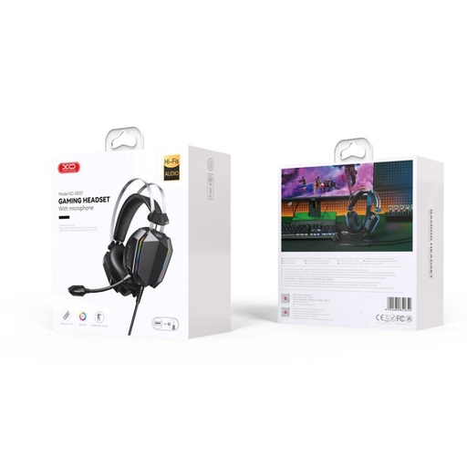 XO GE-07 gamer sztereo fejhalljató mikrofonnal fekete