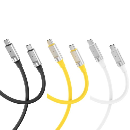 XO NB-Q252B USB-C–USB-C adatkábel (Sárga) – 60W, puha szilikon borítás