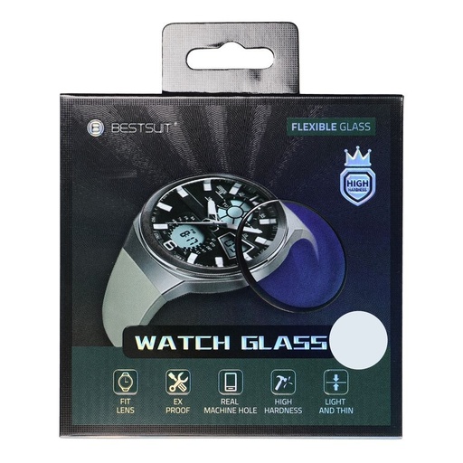 Apple Watch 4 40mm / Watch 5 40mm Bestsuit flexible hybrid üvegfólia átlátszó (fekete peremmel)