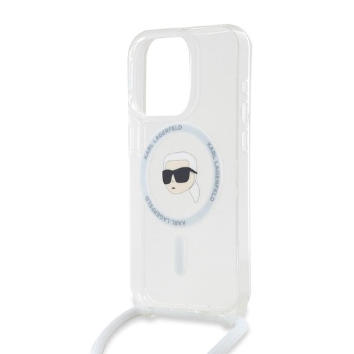 Apple iPhone 15 Pro Karl Lagerfeld IML Crossbody Karl Head MagSafe tok (Átlátszó) – KLHMP15LHCKHNT