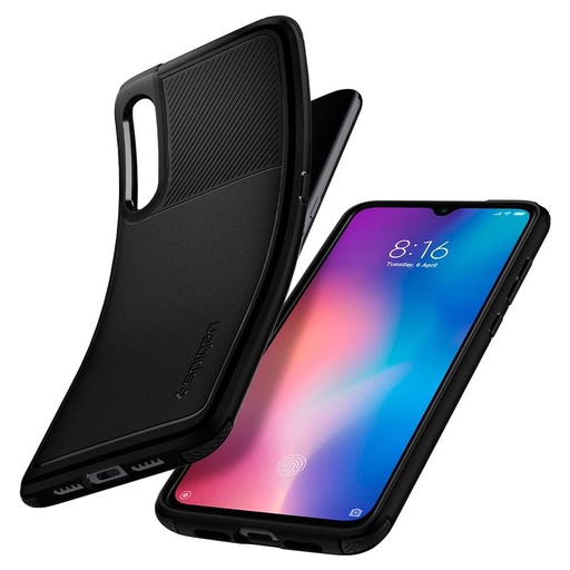 Xiaomi Mi 9 Spigen Rugged armor ütésálló tok (Fekete)