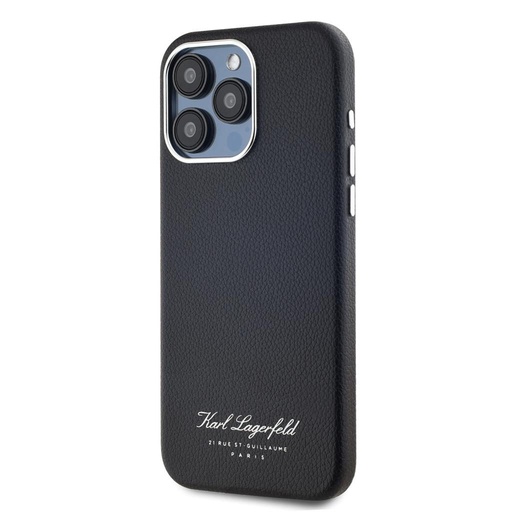 Apple iPhone 15 Pro Max Karl Lagerfeld Grained PU Hotel RSG tok (Fekete) – KLHCP15XPGWCMKHK