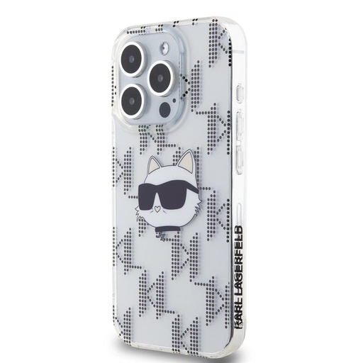 Apple iPhone 15 Pro Max Karl Lagerfeld IML Electroplated Choupette Head tok (Átlátszó) – KLHCP15XHKLPCHT