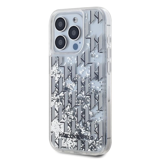 Apple iPhone 15 Pro Max Karl Lagerfeld Liquid Glitter Monogram Gradient tok (Fehér) – KLHCP15XLKLGKCCH