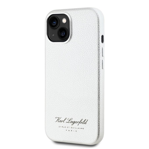 Apple iPhone 15 Karl Lagerfeld Grained PU Hotel RSG tok (Szürke) – KLHCP15SPGWCMKHG