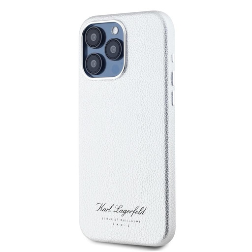 Apple iPhone 15 Pro Max Karl Lagerfeld Grained PU Hotel RSG tok (Szürke) – KLHCP15XPGWCMKHG