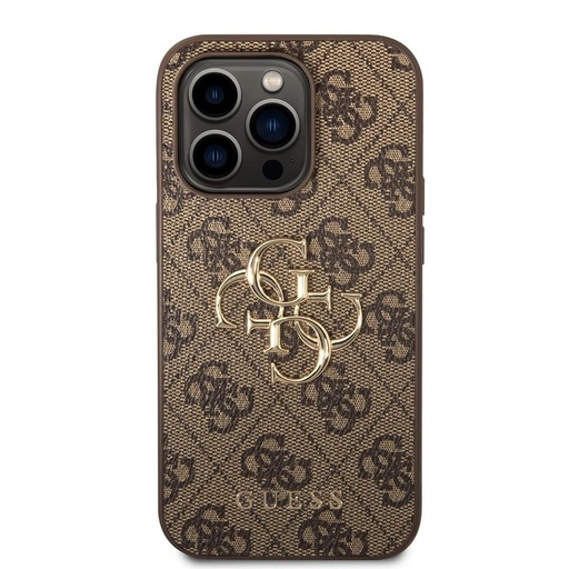 Apple iPhone 15 Pro Max Guess PU 4G Metal Logo tok (Barna) - GUHCP15X4GMGBR