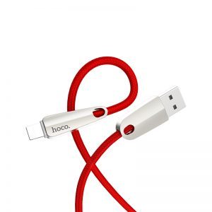 Hoco U35 1.2M intelligens lightning kábel (szövetborítás), piros