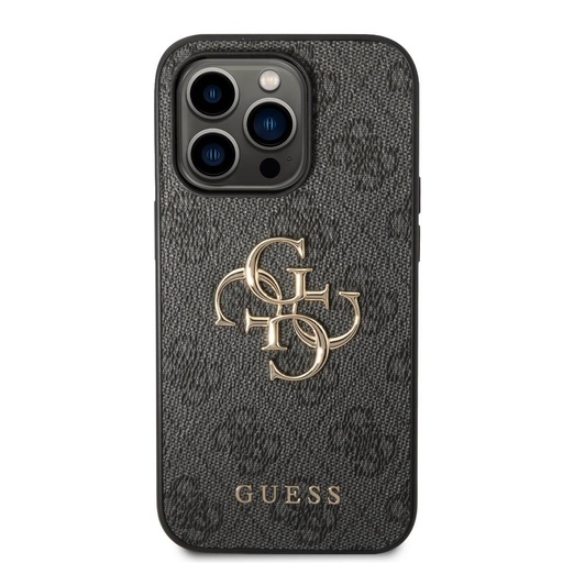 Apple iPhone 15 Pro Max Guess PU 4G Metal Logo tok (Szürke) - GUHCP15X4GMGGR