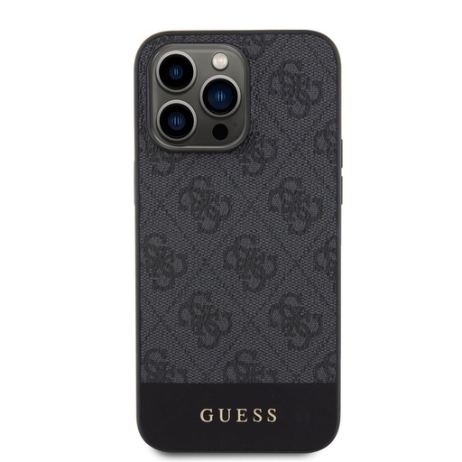 Apple iPhone 15 Pro Max Guess PU 4G Stripe MagSafe tok (Fekete) - GUHMP15XG4GLGR