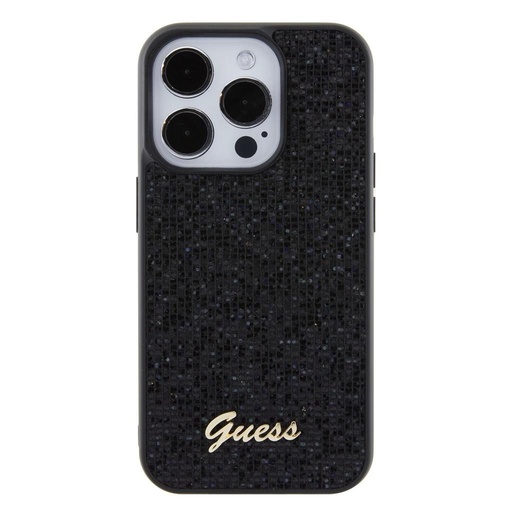 Apple iPhone 15 Pro Guess PU Square Mirror Script Logo tok (Fekete) - GUHCP15LPMSDGSK