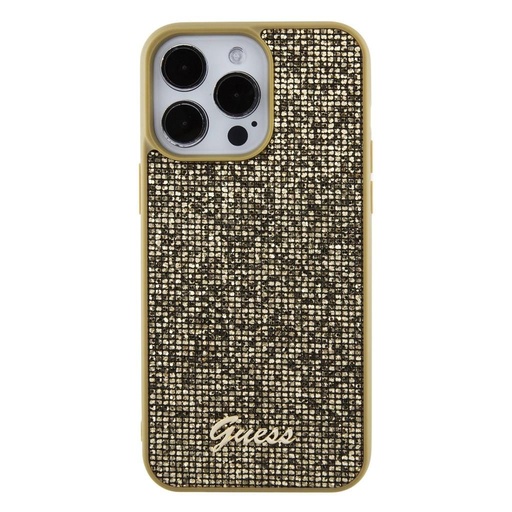 Apple iPhone 15 Pro Max Guess PU Square Mirror Script Logo tok (Arany) - GUHCP15XPMSDGSD