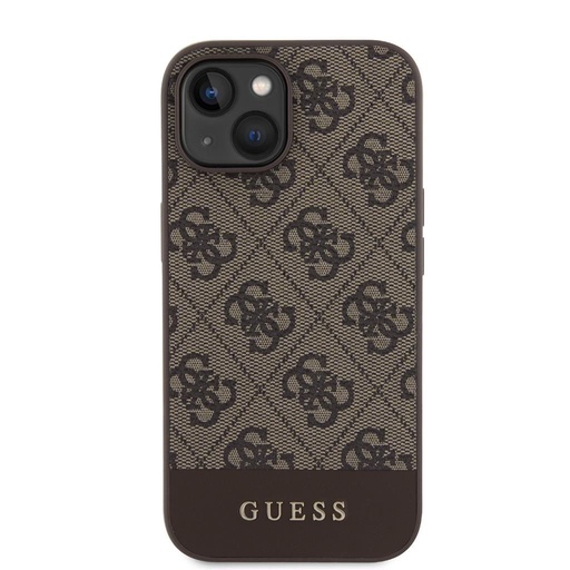 Apple iPhone 15 Guess PU 4G Stripe MagSafe tok (Barna) - GUHMP15SG4GLBR