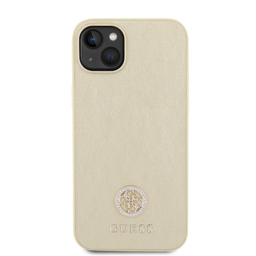 Apple iPhone 15 Guess PU 4G Strass Metal Logo tok (Arany) - GUHCP15SPS4DGPD