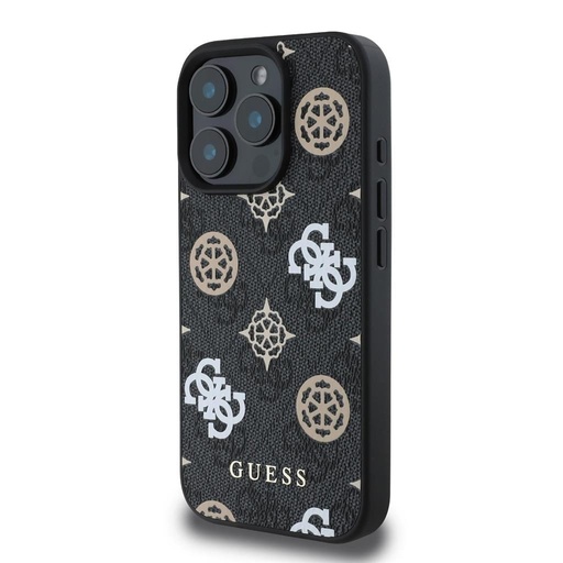 Apple iPhone 16 Pro Guess PU 4G Peony MagSafe tok (Fekete) - GUHMP16LP4PWPK