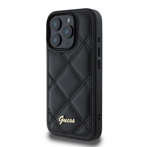Apple iPhone 16 Pro Max Guess PU Leather Quilted tok (Fekete) - GUHCP16XPSQSQSK