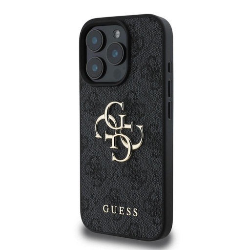 Apple iPhone 16 Pro Guess PU 4G Metal Logo tok (Szürke) - GUHCP16L4GMGGR