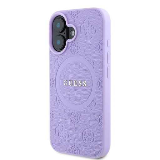 Apple iPhone 16 Guess Saffiano Peony Stamp MagSafe tok (Lila) - GUHMP16SPSAPSMEU