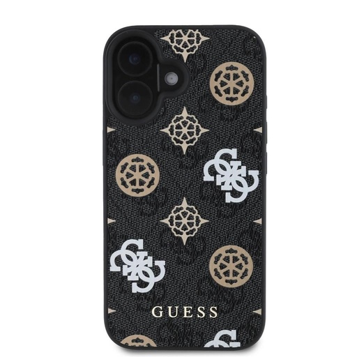 Apple iPhone 16 Guess PU 4G Peony MagSafe tok (Fekete) - GUHMP16SP4PWPK