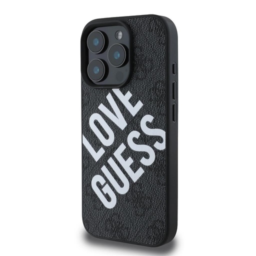 Apple iPhone 16 Pro Max Guess PU Leather 4G Big Love Logo MagSafe tok (Fekete) - GUHMP16XP4PLGWK