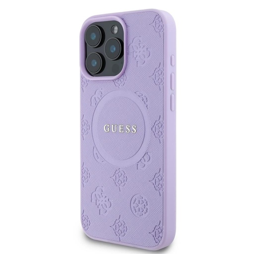 Apple iPhone 16 Pro Max Guess Saffiano Peony Stamp MagSafe tok (Lila) - GUHMP16XPSAPSMEU