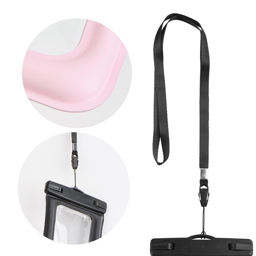 Univerzális méret 70x160mm AIRBAG műanyag záras vízálló tok (Pink)