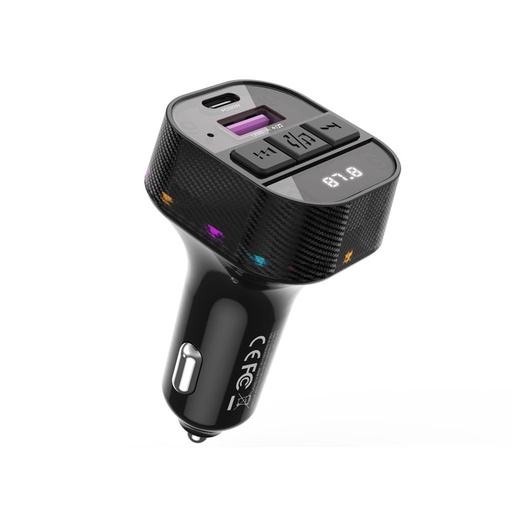 XO BCC17 FM transmitter 30W autós töltő Lightning kábellel (Fekete)