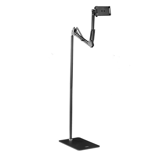 XO C137 asztali telefon- és tablettartó állvány hordoztató fém mobiltelefon/tablet állvány 135cm magas (Fekete)
