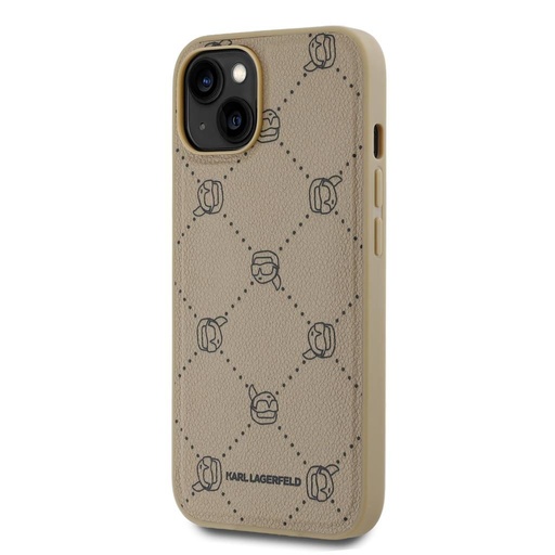 Apple iPhone 14 Karl Lagerfeld PU Karl Heads Pattern MagSafe tok (Bézs) – KLHMP14SPGKHPHE