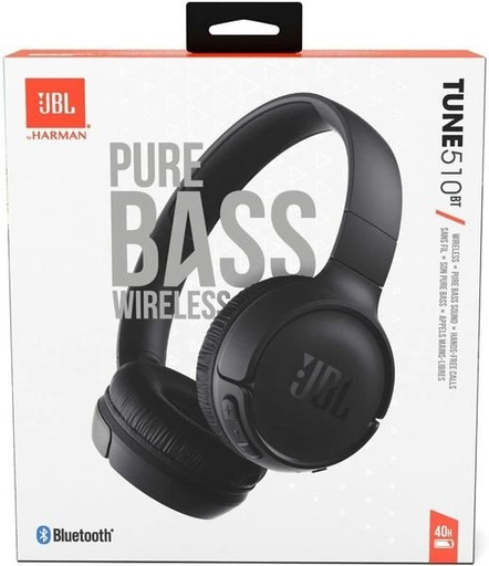 JBL Tune 510BT vezeték nélküli fejhallgató (Fekete)