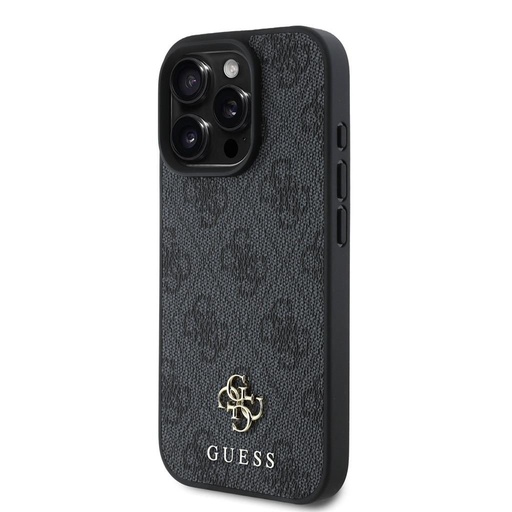 Apple iPhone 16 Pro Max Guess PU 4G Small Metal Logo MagSafe tok (Szürke) - GUHMP16XP4SM4MK