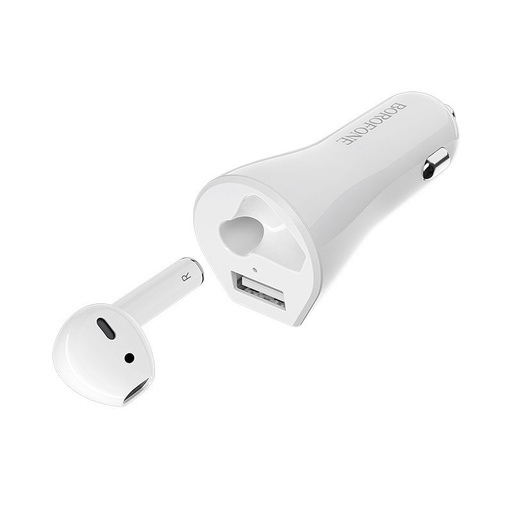 Borofone BC23 vezeték nélküli headset autós töltő, fehér
