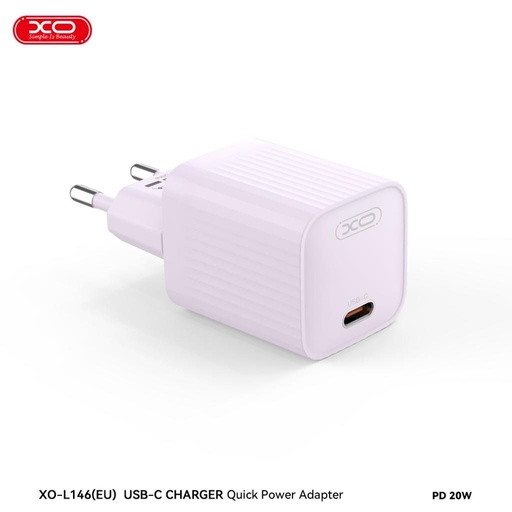XO L146 PD 20W gyorstöltő (Lila) – USB-C csatlakozó