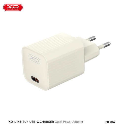 XO L148 PD 30W gyorstöltő (Bézs) – USB-C csatlakozó